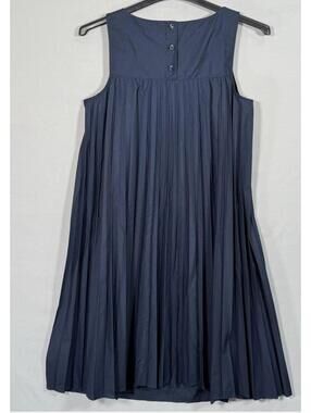 J Jill Wearever Collection A-line Dress Medium Blue Pintuck Pleated Sundress A+
